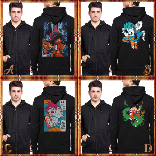 Zipper Hoodie Goku Anime Hoodie Ritsleting Bahan Cotton Fleece | KD-24110509