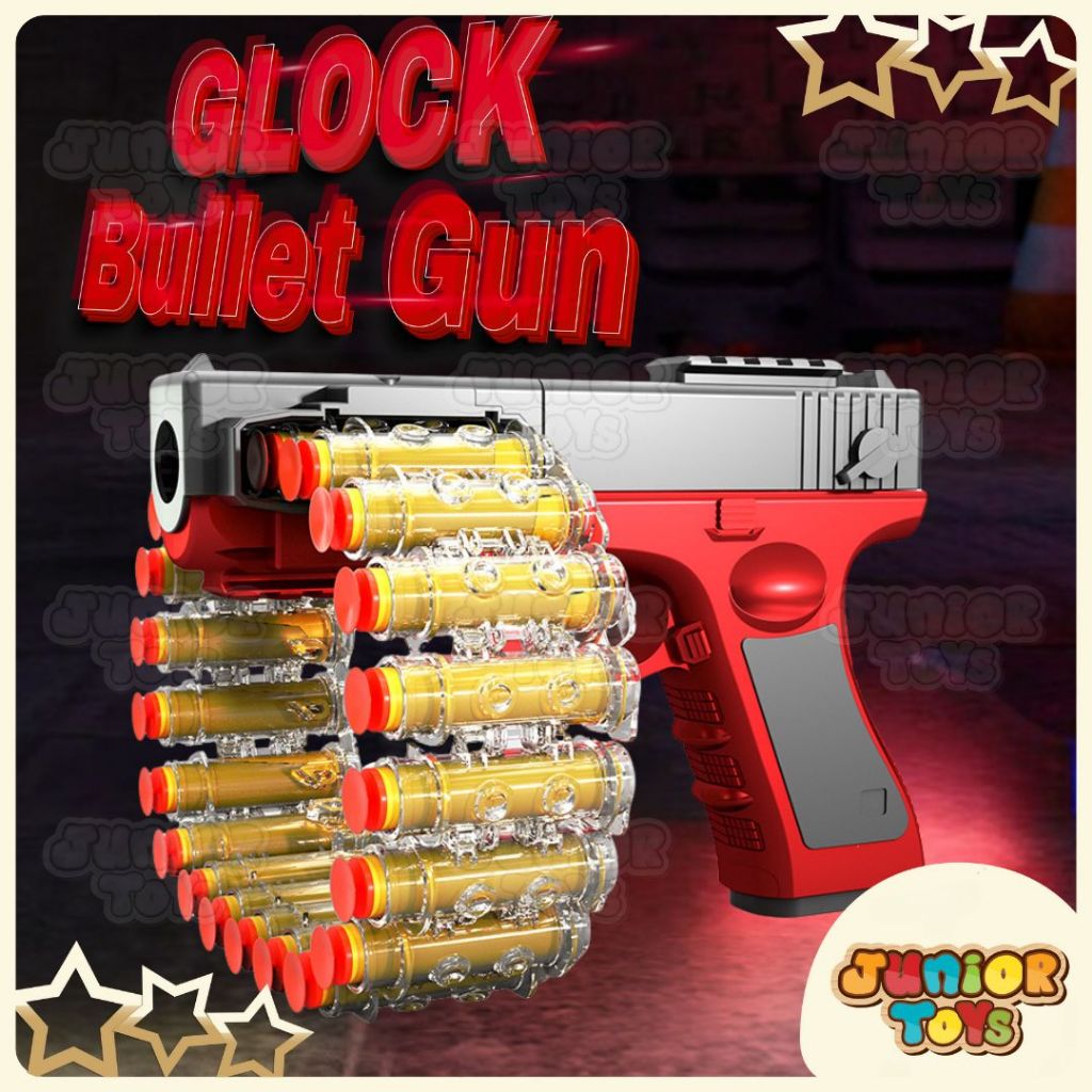Mainan Anak Laki Pistolan Glock Gun Soft Bullet Toys Tembakan Peluru Pistolan Kokang Aman Tidak Berb