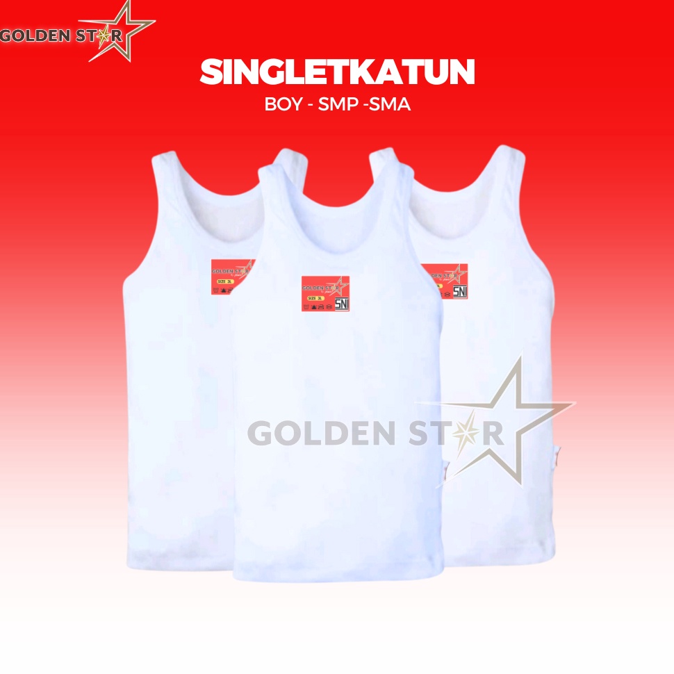 SALE 1 Lusin Singlet Kaos Dalam Anak Bayi Newborn  Anak ABG Golden Star Putih  Singlet Kaos dalam An