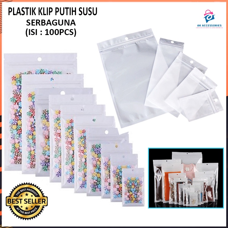 Sabet Promo AKACC PLASTIK ZIPLOCK PUTIH SUSU ISI 1PCS  PLASTIK KLIP ZIPLOCK