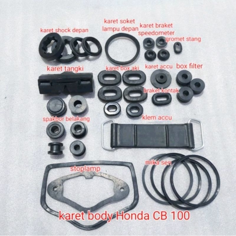 KARET LENGKAP FULL SET UNTUK BODY MOTOR CLASSIC HONDA CB 100 TERLARIS