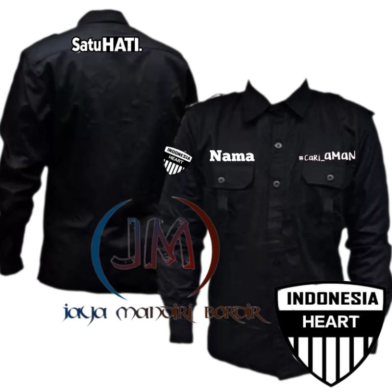 KEMEJA SATU HATI BORDIR || KEMEJA #CARI_AMAN BORDIR || KEMEJA HONDA SATU HATI CARI AMAN BORDIR