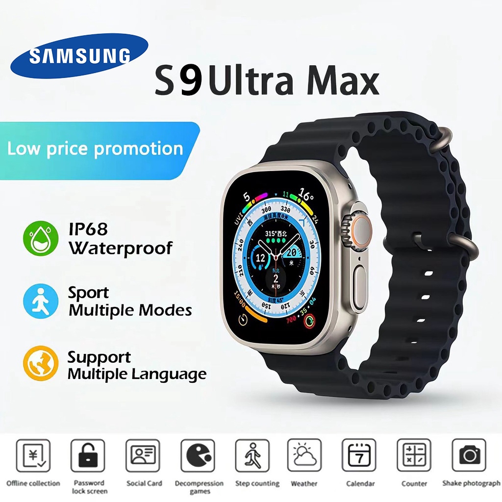AIG SAMSUNG Smartwatch S9 Ultra Max Series9 49MM Smart Watch Men IP68 Waterproof Bluetooth Call AI