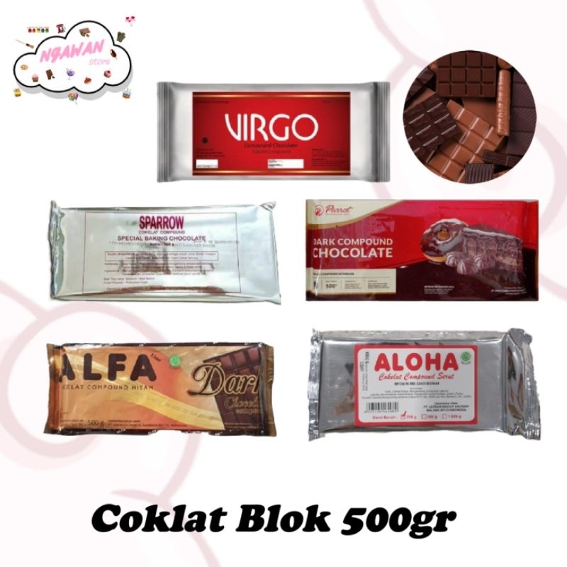 

500gr coklat blok - coklat batang - aloha - sparrow - alfa - virgo - parrot