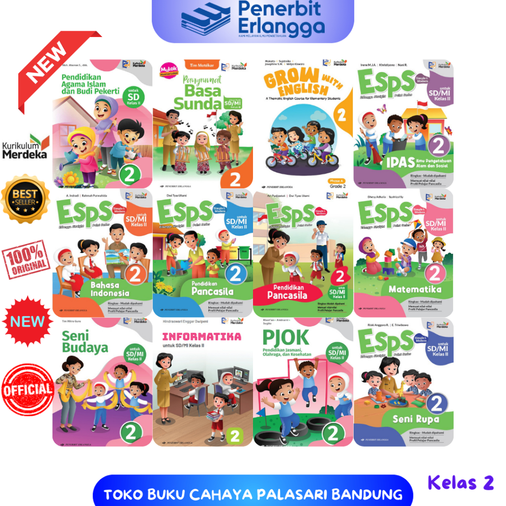 BUKU ERLANGGA KURIKULUM MERDEKA KELAS 2 SD AGAMA ISLAM ESPS MATEMATIKA IPAS BAHASA INDONESIA PANCASI