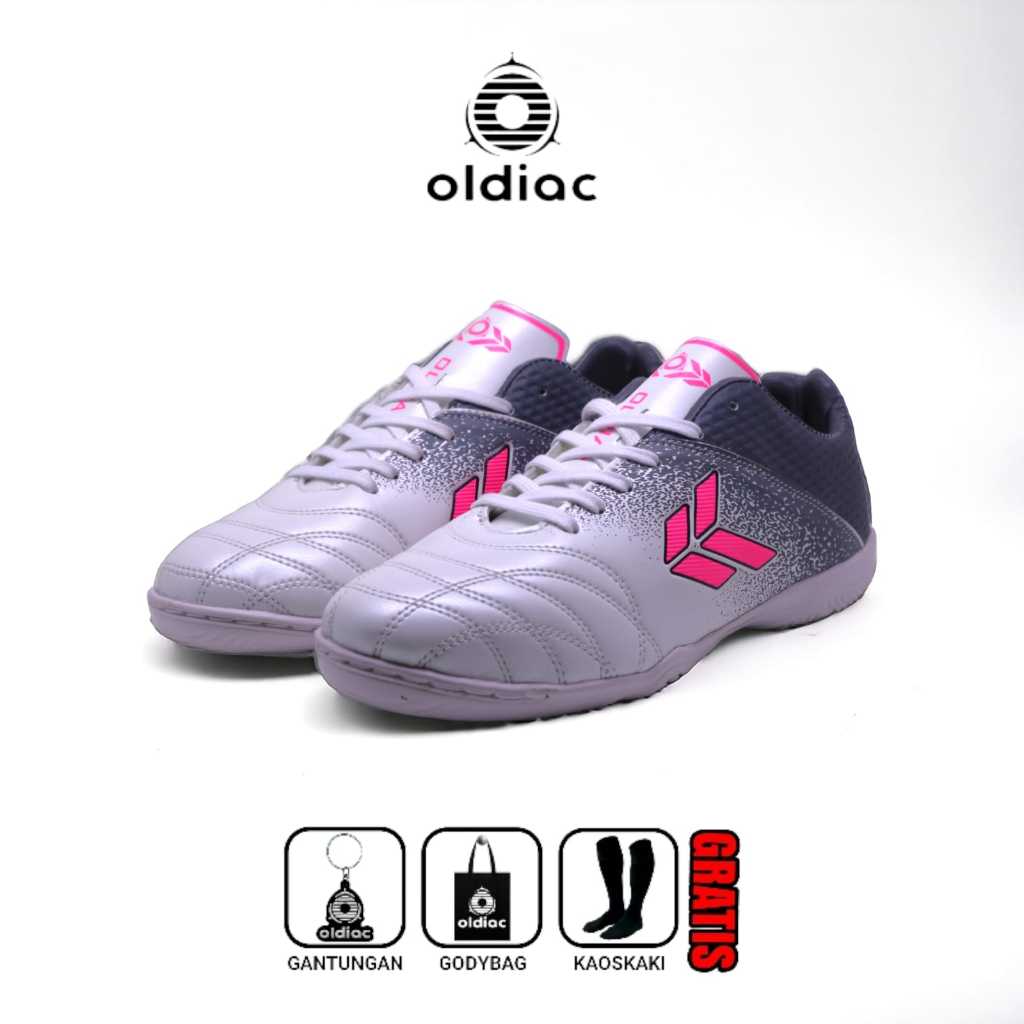 Oldiac Sepatu Futsal Champione Ortus purplepink white grey original