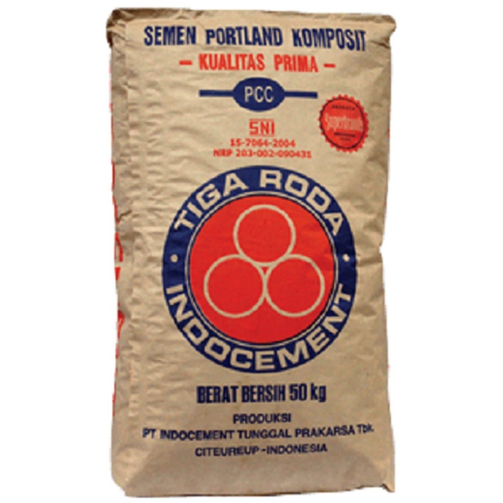 Semen tiga roda indocement grosir per zak 50 kg 1 DO = 160 zak