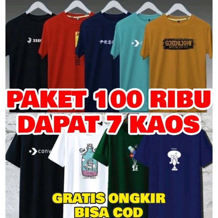 KAOS DISTRO 100 RIBU DAPAT 7 | KAOS DISTRO PRIA WANITA 100RB DAPAT 7 PCS KAOS | KAOS DISTRO HARIAN