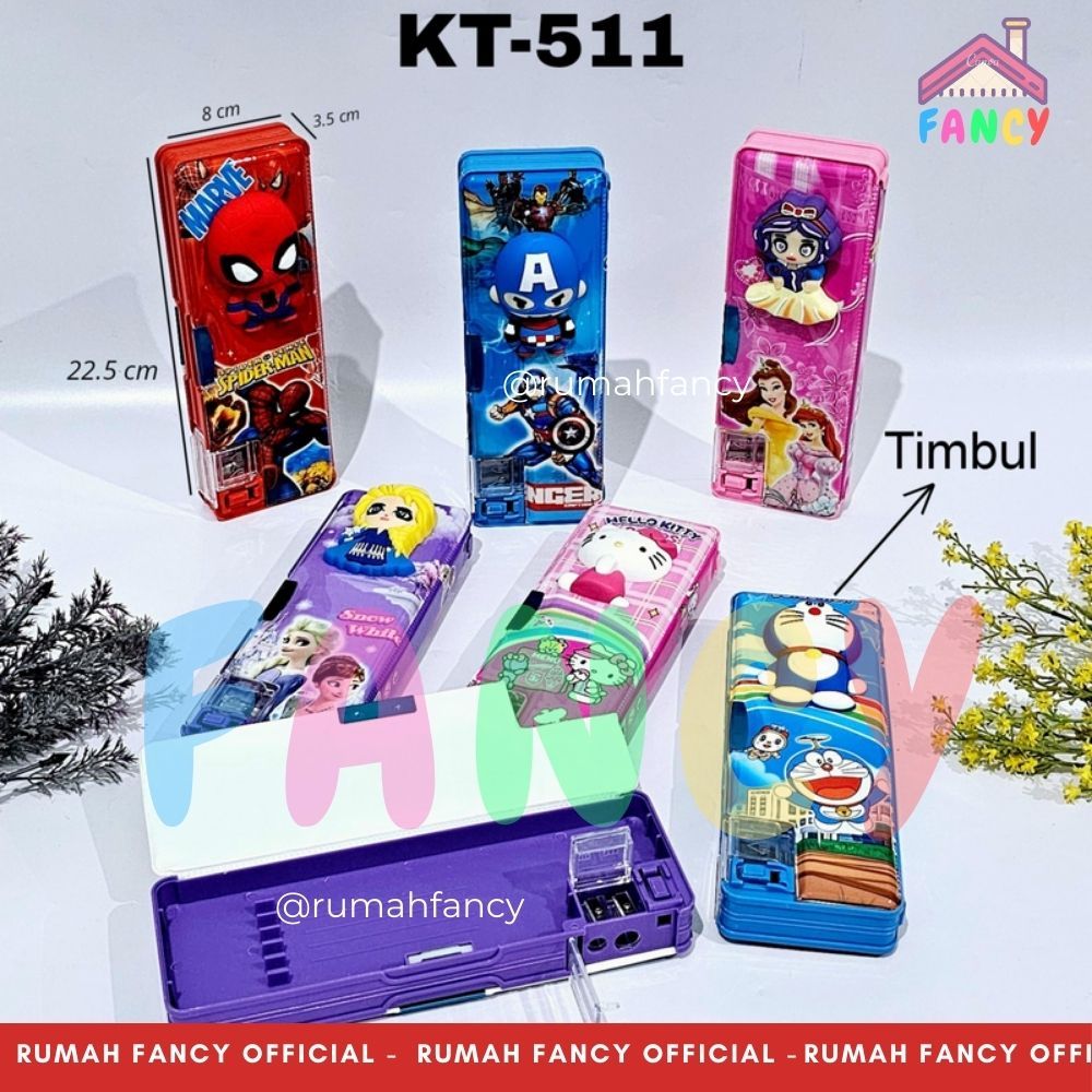

[FREE BUBBLEWRAP] TEMPAT KOTAK PENSIL MAGNET 3D KARAKTER TIMBUL KT 511 + Serutan 2 Lubang Motif HEROES KITTY KARTUN EMON LUCU UNIK MURAH