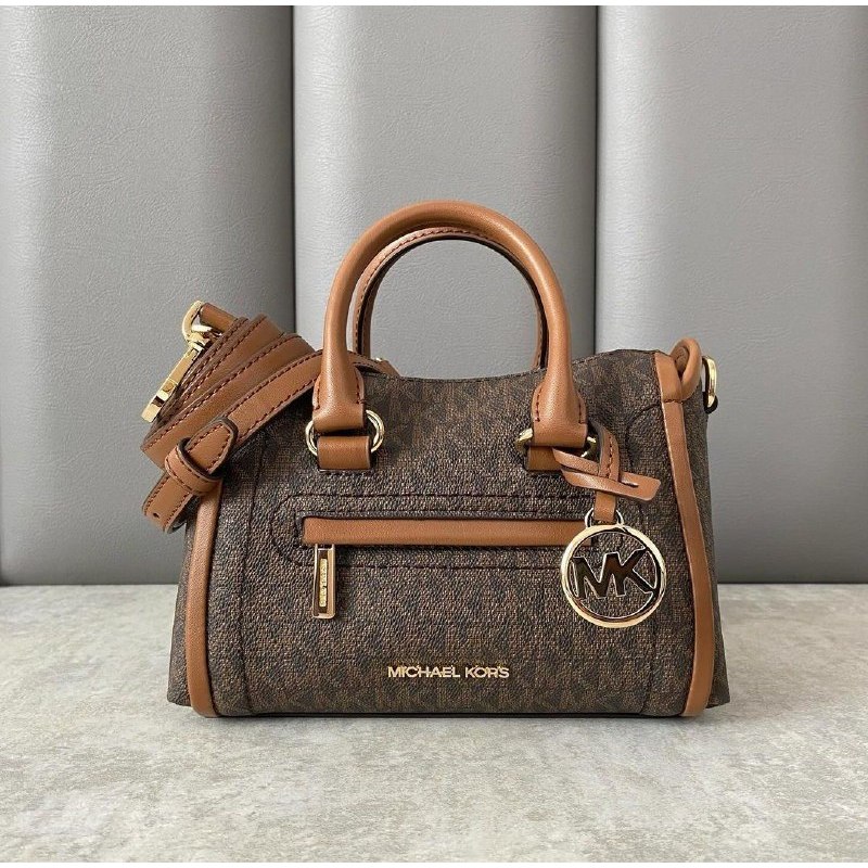 Michael Kors Carine Extra Small Logo Satchel  Brown