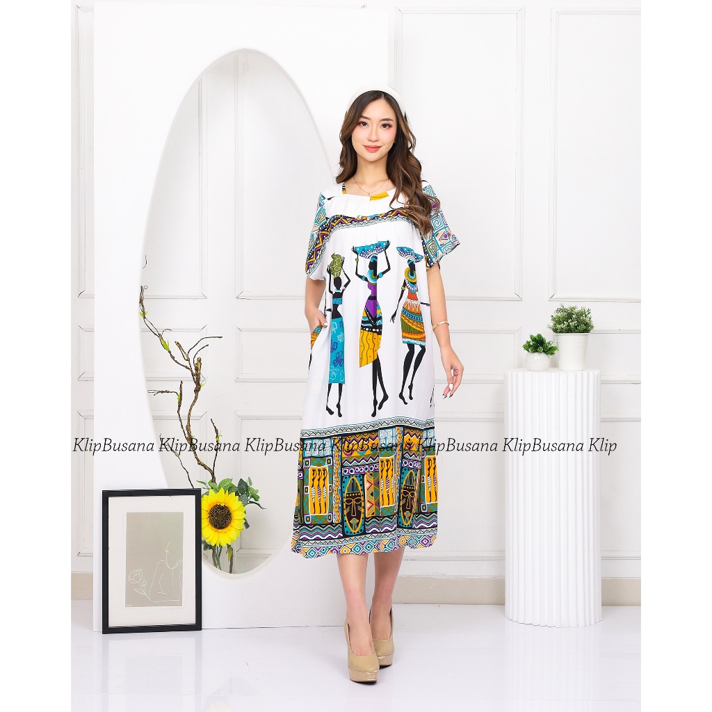 Baju Daster Dress Kimono Piyama FUJI Busui Kancing Depan Dada Tidur Remaja Wanita Busui Bumil Motif 