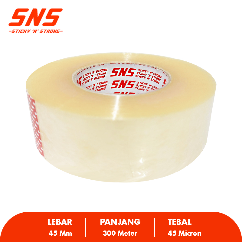 

Lakban Bening Coklat 45 mm , 500 Yard FULL SNS