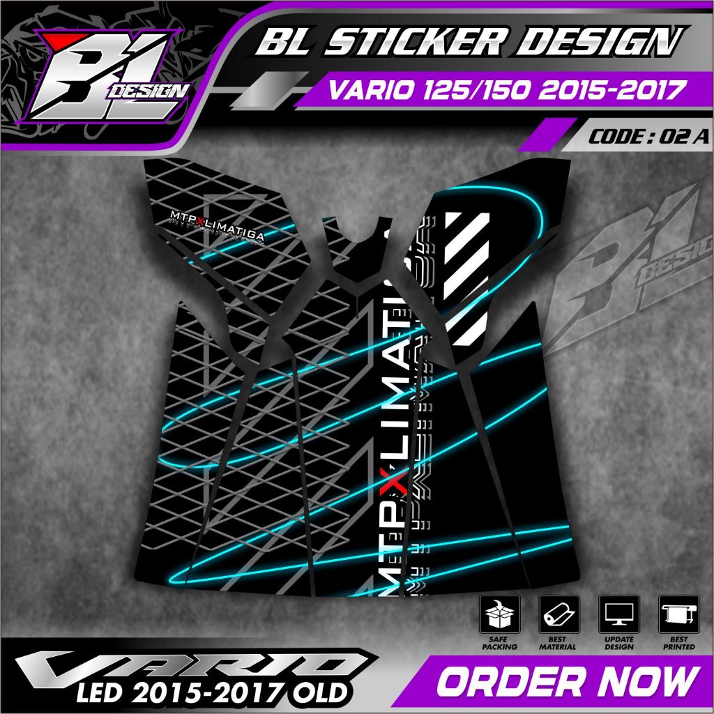 Tankpad Vario Led Old Striping Pelindung Dashboard Vario 125 Vario 150 Led 2015 - 2017 Kode 02