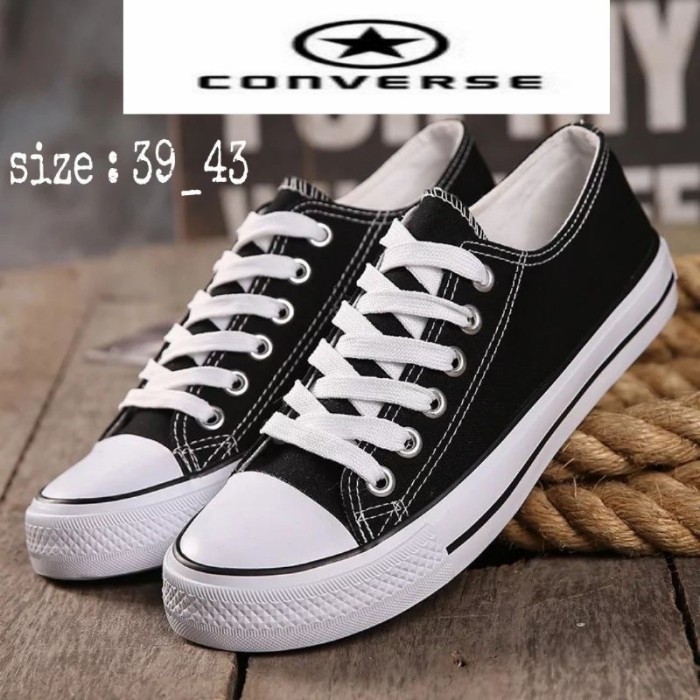 SEPATU CONVERSE ALL STAR HITAM - PUTIH GRADE ORI ( + BOX )