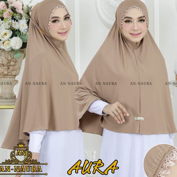 TERMURAH Jilbab jumbo renda kerut tali jersey  jilbab renda tali viral  bergo maryam jumbo kerut ter