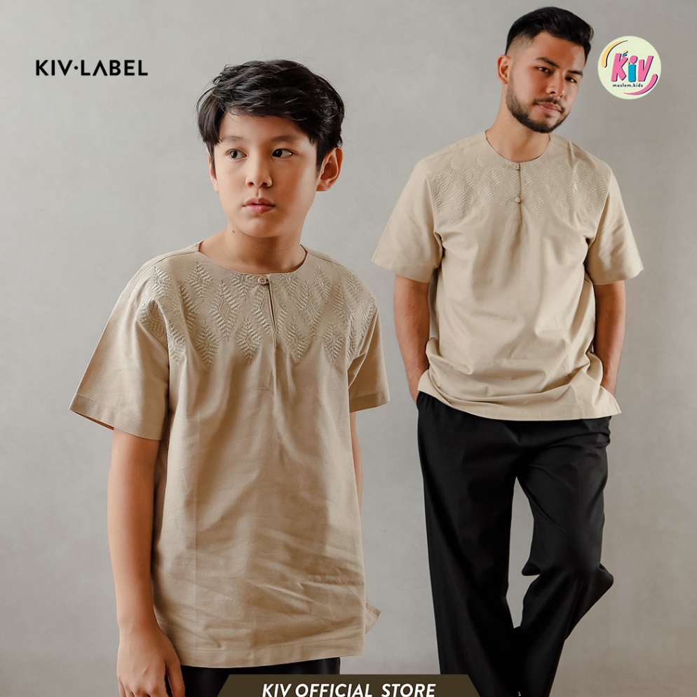 Best Product KIV Kemeja Anak Ayah koko Bordir KSC 28 KKL 23 Pantai Bali Linen Series