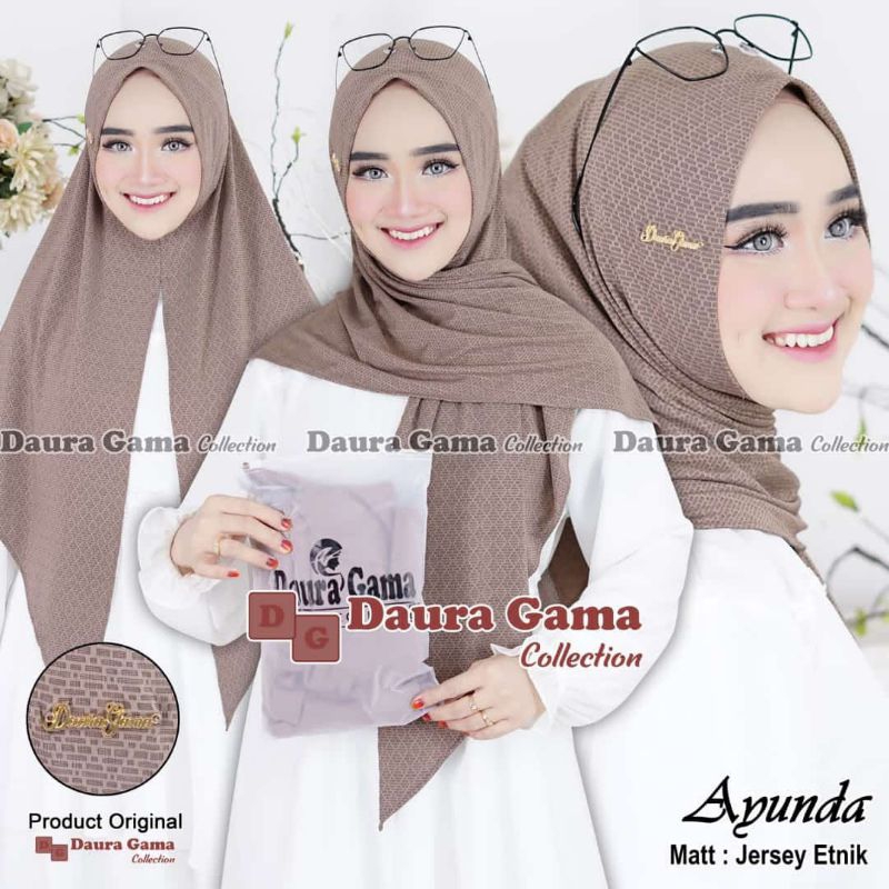 Jilbab instan - Hijab murah - Daura Gama - Hijab Instan Ayunda Segitiga Instan bahan Jersey Ethnic P