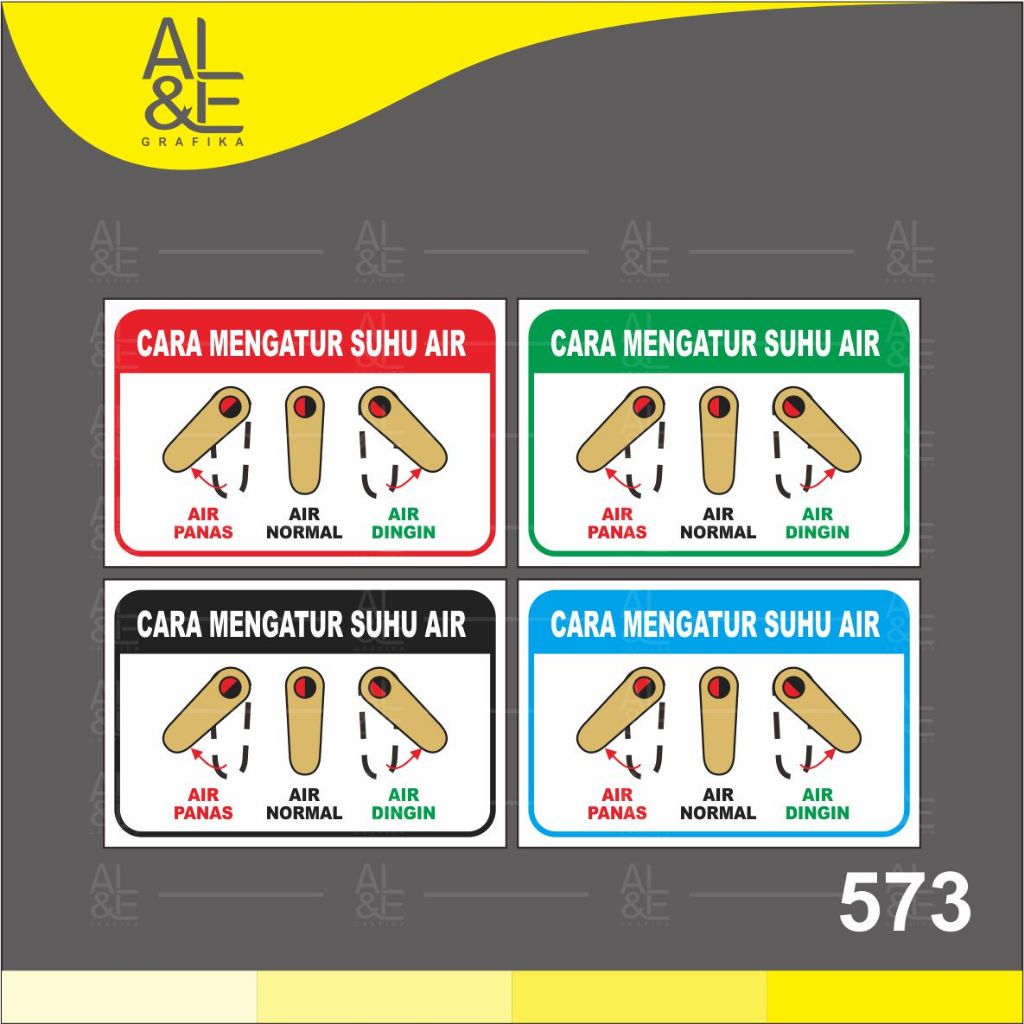 

573 - Stiker Cara Mengatur Suhu Air, Sticker Vinyl, Premium, Tahan Air