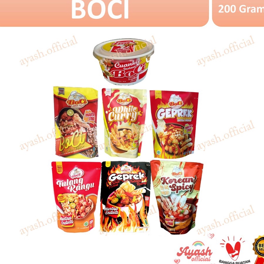 

READY STOK BOCI mantap jiwa Geprek white curry toping dan Cuanki boci