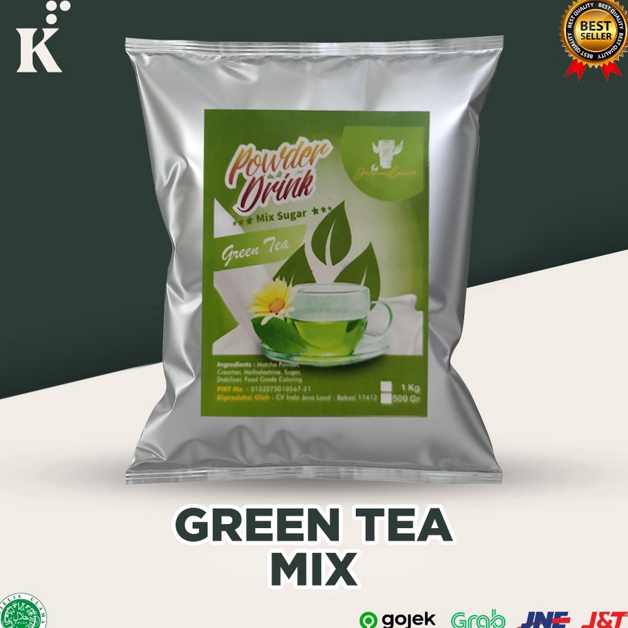 

STOK SIAP COD Bubuk Minuman Bubble Drink Powder Rasa Green Tea Mix Sugar 1 KG Javaland