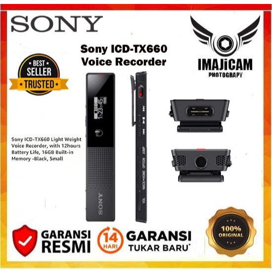 Sony ICD-TX660 Perekam Suara Sony ICD-TX660 Voice Digital Recorder