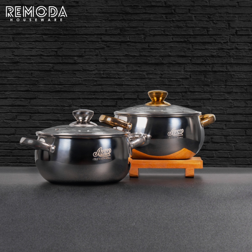 Lariz Agogo Soup Pot Panci Sup Ukuran 224cm Stainless Steel Silver  Gold