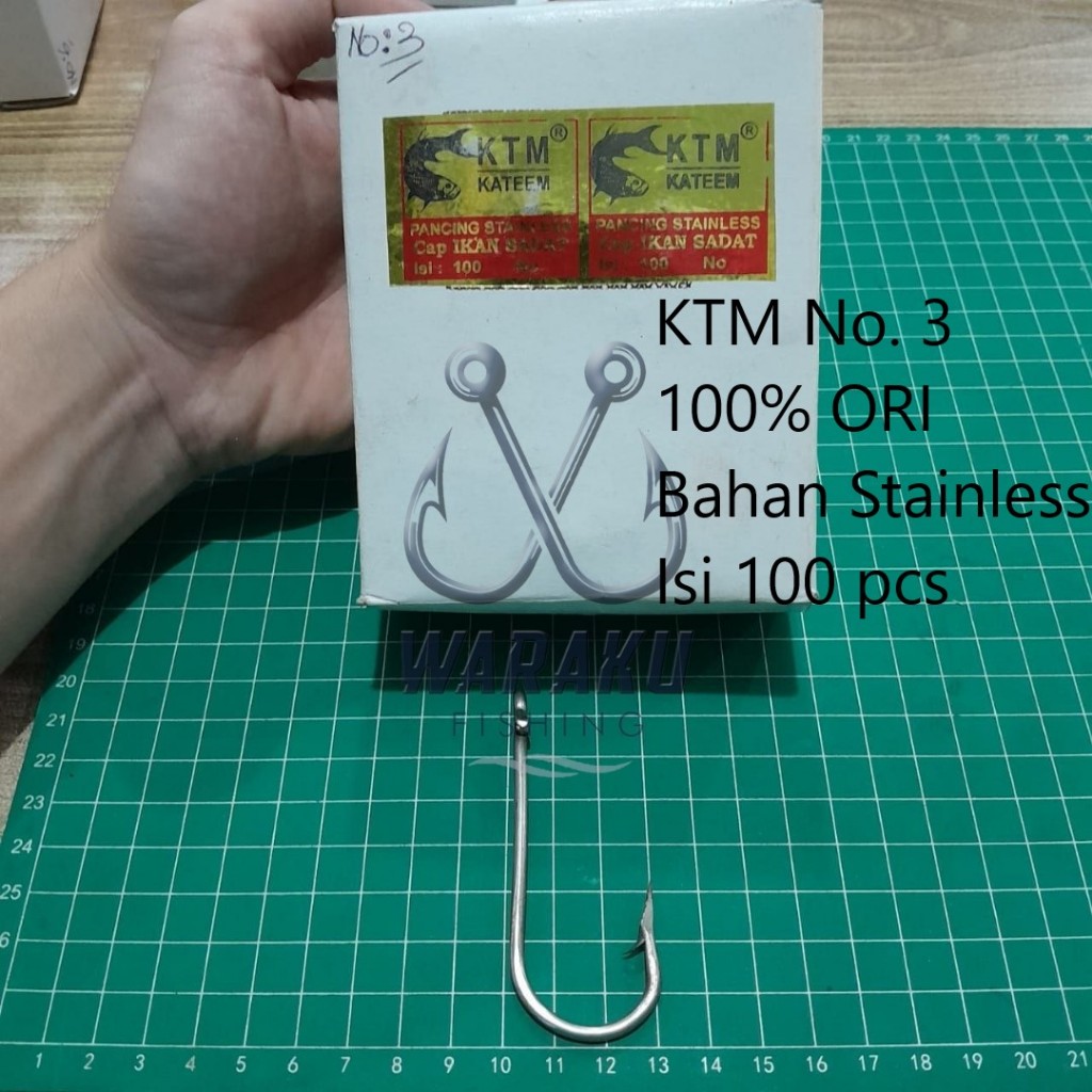 Kail Pancing Stainless KTM Kateem Cap Ikan Sadat 2335 / Kail Nelayan No. 3 100% ORI | Grosir (isi 10