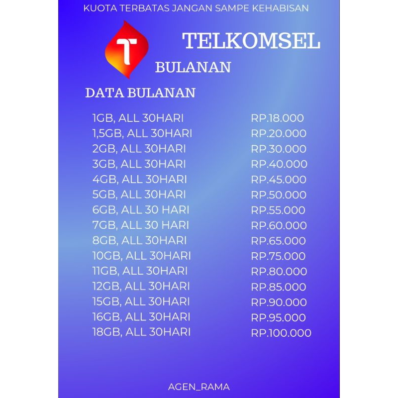 KUOTA TELKOMSEL DATA BULANAN MURAH CEPAT TERPERCAYA
