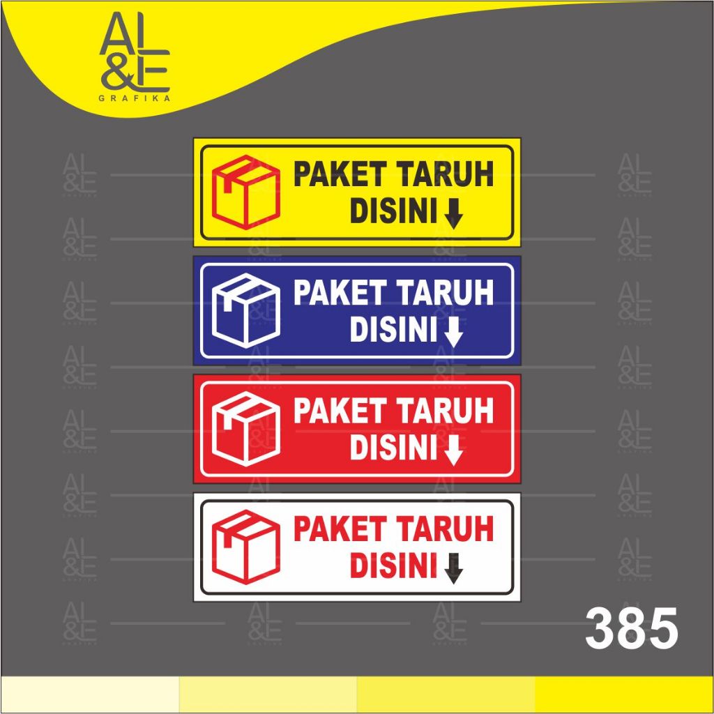 

385 - Stiker Paket Taruh di Sini, Sticker Vinyl, Premium, Tahan Air