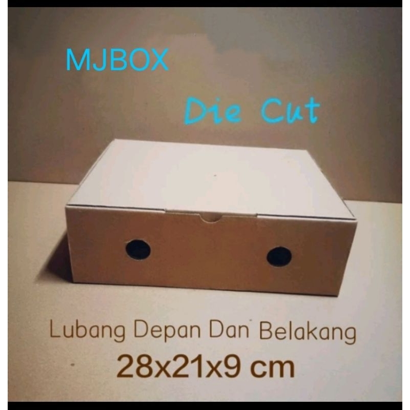 

Kardus karton UK.28x21x9 cm ada Lubang Depan Belakang diecut