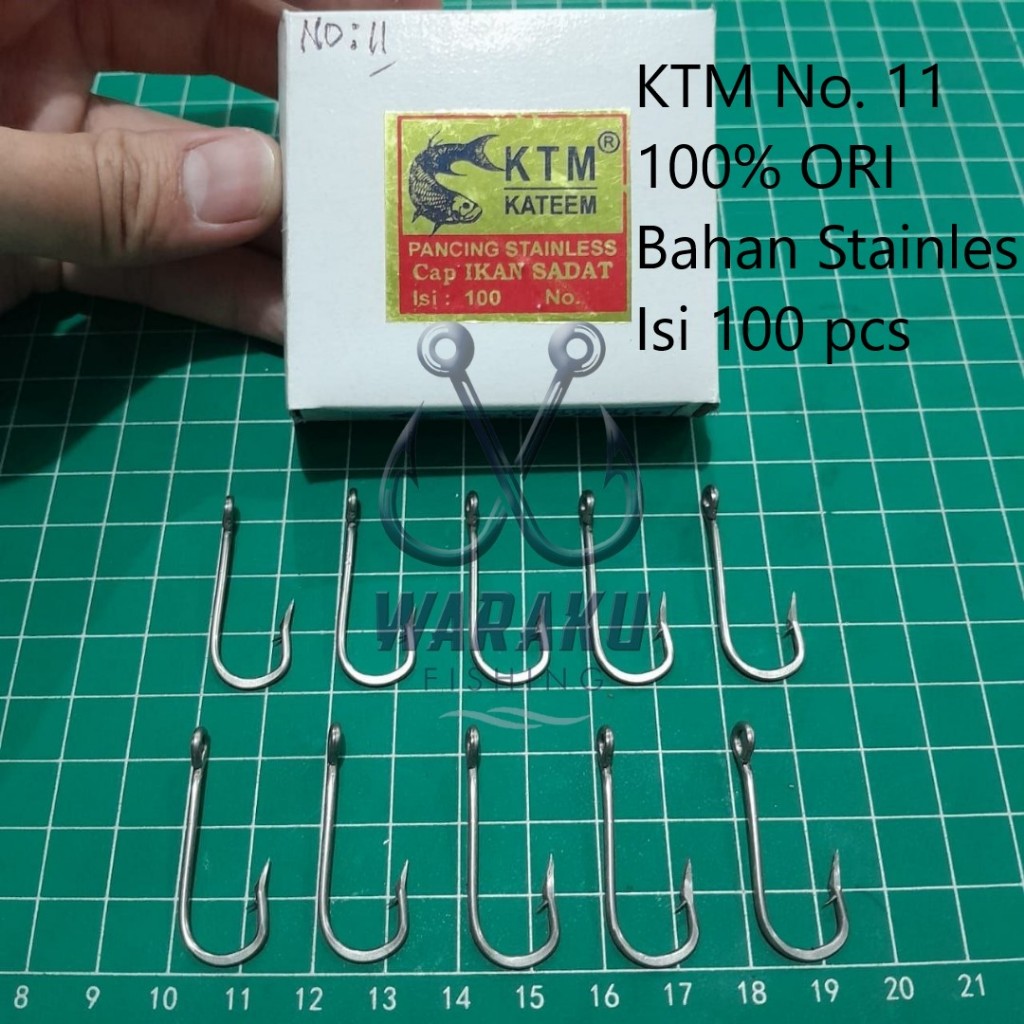 Kail Pancing Stainless KTM Kateem Cap Ikan Sadat 2335 / Kail Nelayan No. 11 100% ORI | Grosir (isi 1