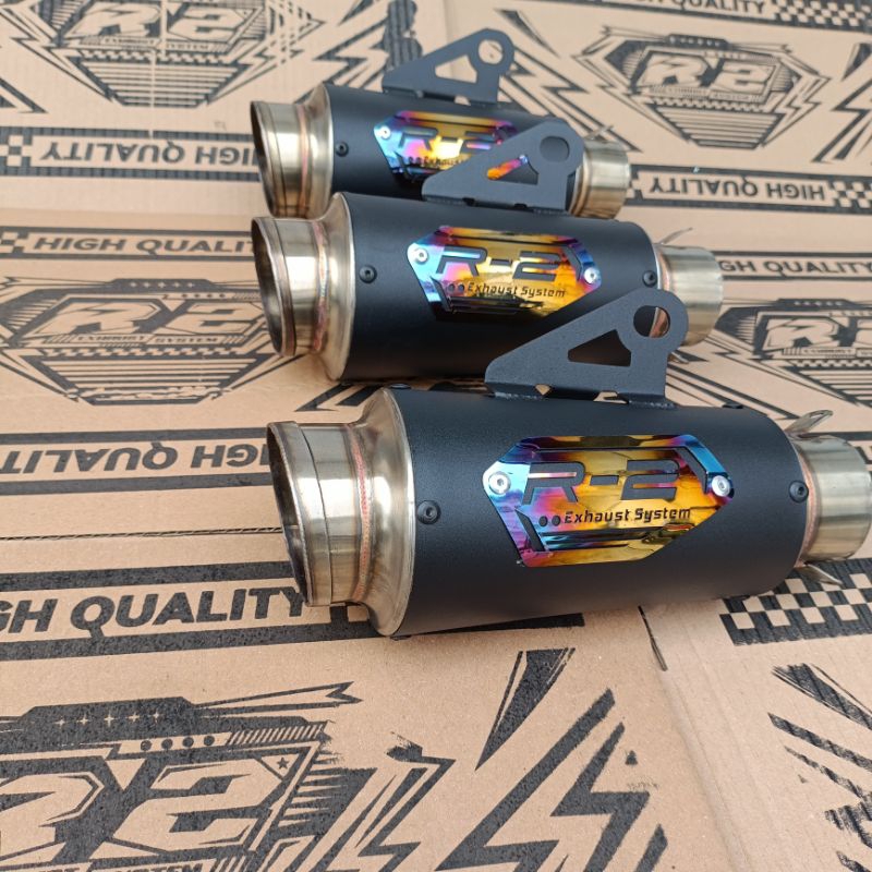 Silincer  Knalpot Racing R2 Muffler Type MP2 Black - R2 Muffler