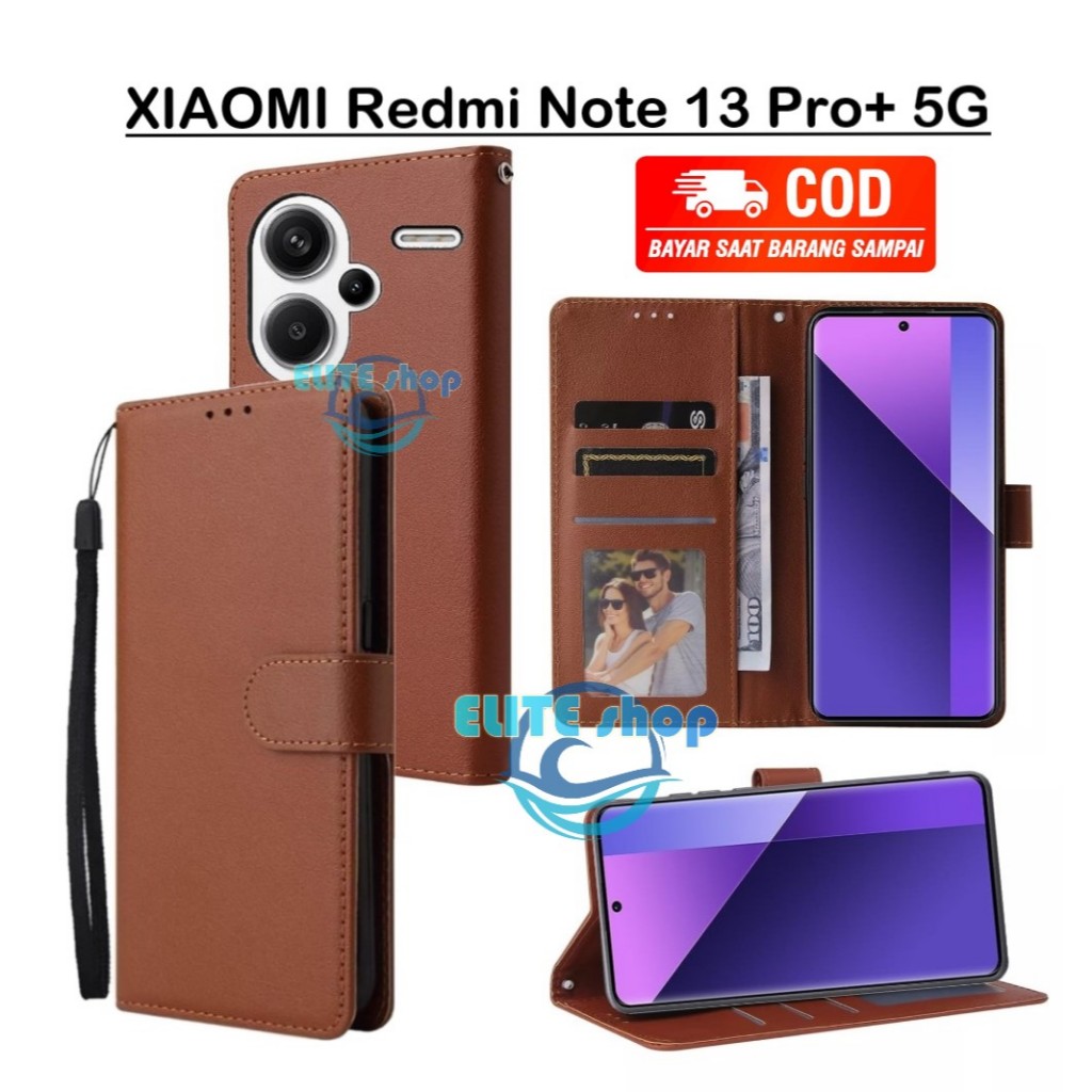 CASE XIAOMI REDMI NOTE 13 PRO PLUS 5G CASING DOMPET model flip buka tutup case kulit ada tempat foto