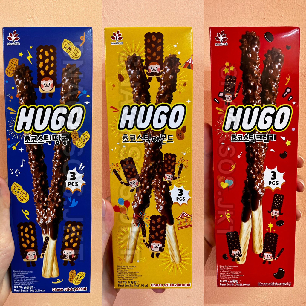 

Wondertok Hugo Choco Stick 54gr / Biskuit Salut Coklat Almond Crunky Peanut