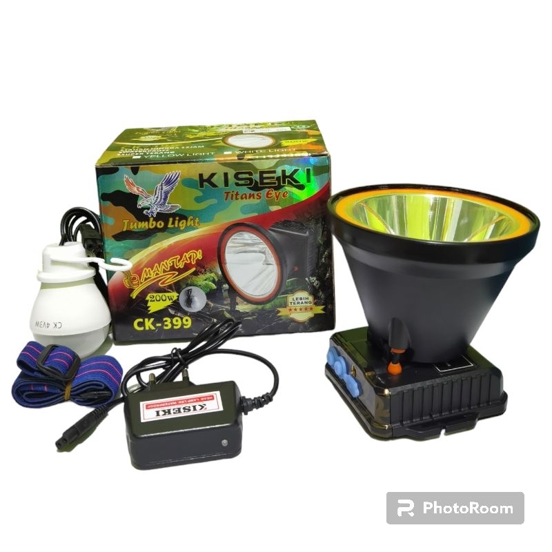 senter Kepala KISEKI 200W + free bohlam CK-399 ll Senter Kepala Cas Kiseki 200W Original 100%