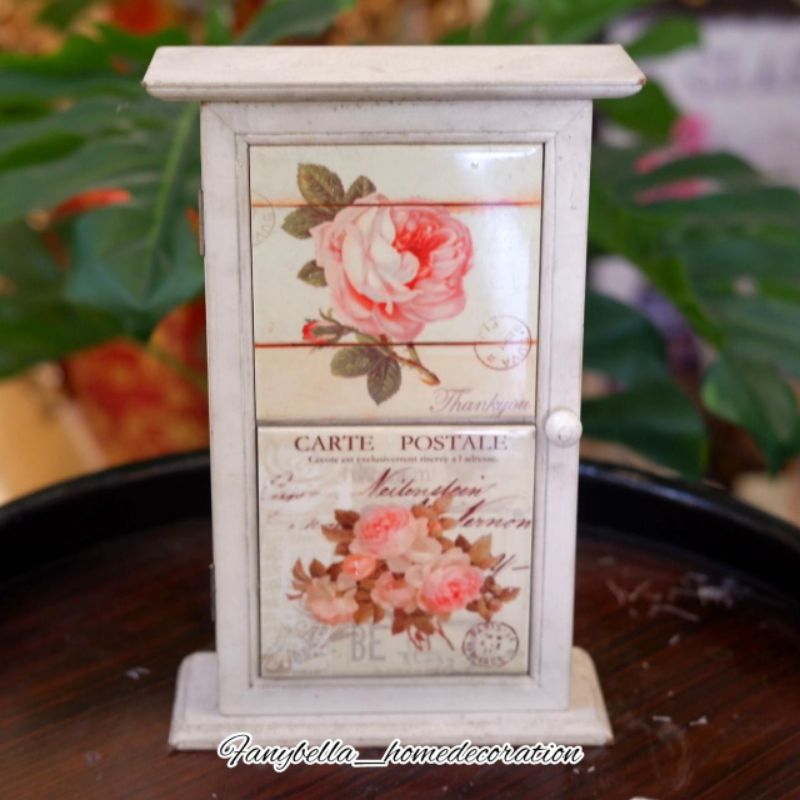Pajangan Meja Vintage Kursi Cermin motif Bunga Mini Dekorasi Rumah Import/FANYBELLA