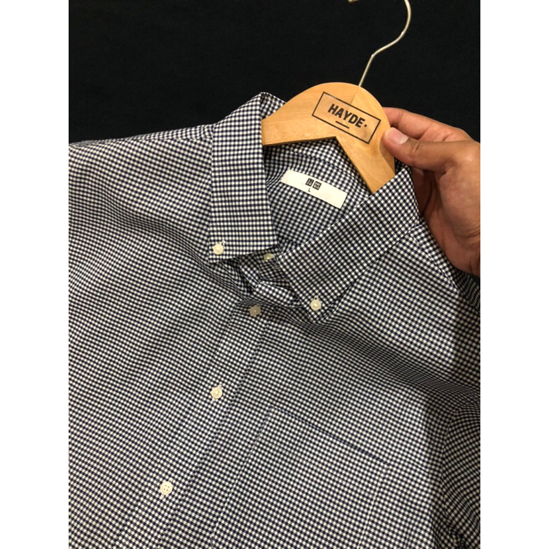 Uniqlo Kemeja Kerja Pria Original - Motif Kotak Kotak