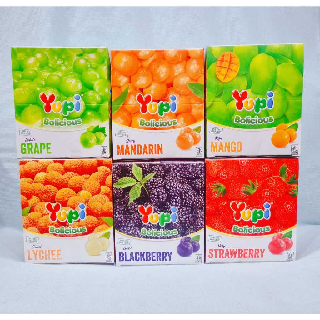 

Yupi Bolicious Strawberry / Wild Blackberry / Sweet Lychee / Juicy Mandarin / White Grape / Ripe Mango (24 Pcs)