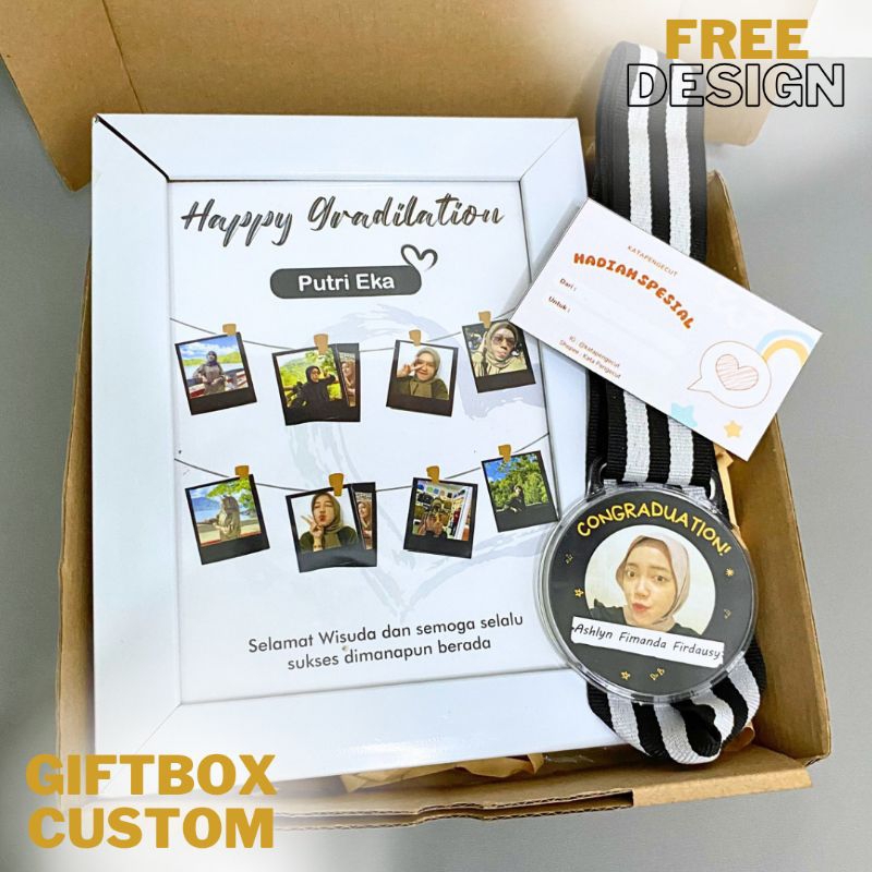 Paket Giftbox Kolase Foto Dan Medali Untuk Kado Pacar Cewek Cowok Wisuda Graduation - Paket Kado Ann