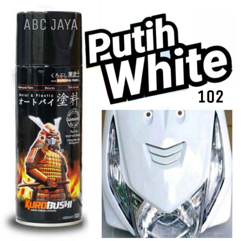 Cat Pilok Samurai Paint 102 White 400ml Putih Solid Gloss Glossy Mengkilap Pylox