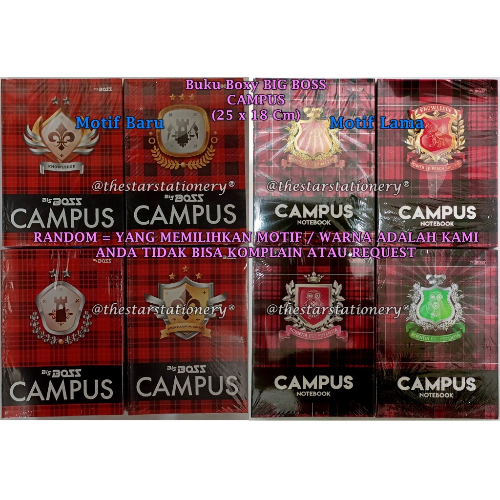 

(1 Pak Isi 10 Pcs) GROSIR Buku Boxy BIG BOSS 36 (25*18 Cm) / Buku Boxy Campus 36 Big Boss (Pak/10)