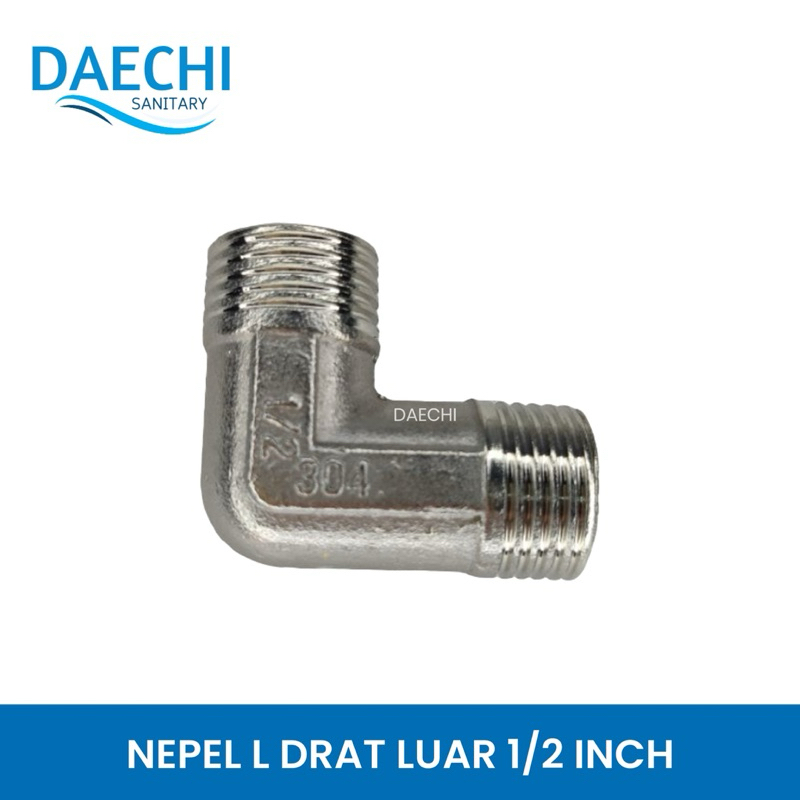 Nepel L Drat Luar Elbow Drat Luar Stainless SUS 304 Knee Stenlis