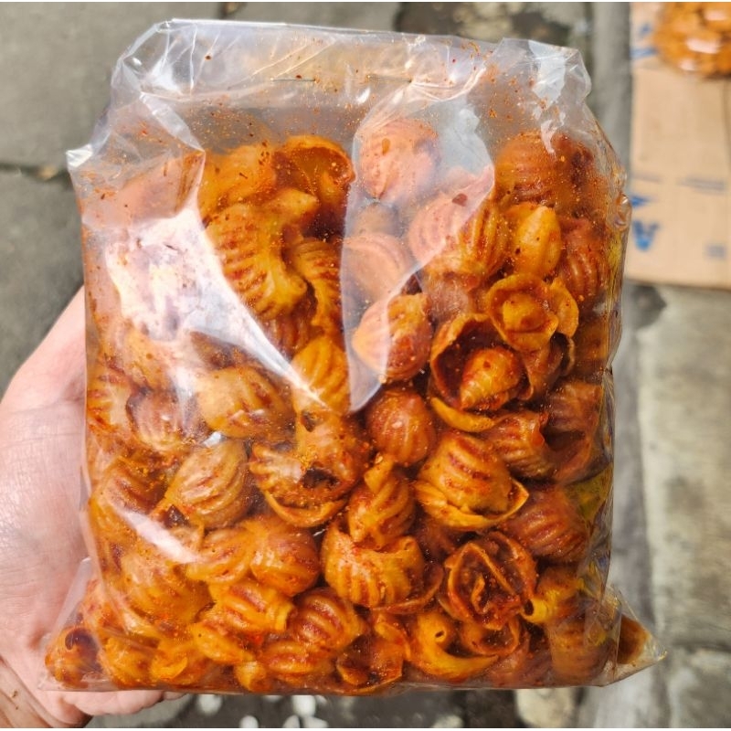 

Makaroni Keong Pedas Asin Gurih Murah Meriah Mang Odod Riki Khas Cimahi Bandung