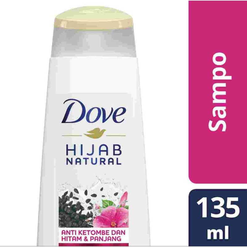 Dove Shampoo Anti Ketombe Rambut Hitam Panjang Habbatussauda & Hibiscus 135 Ml