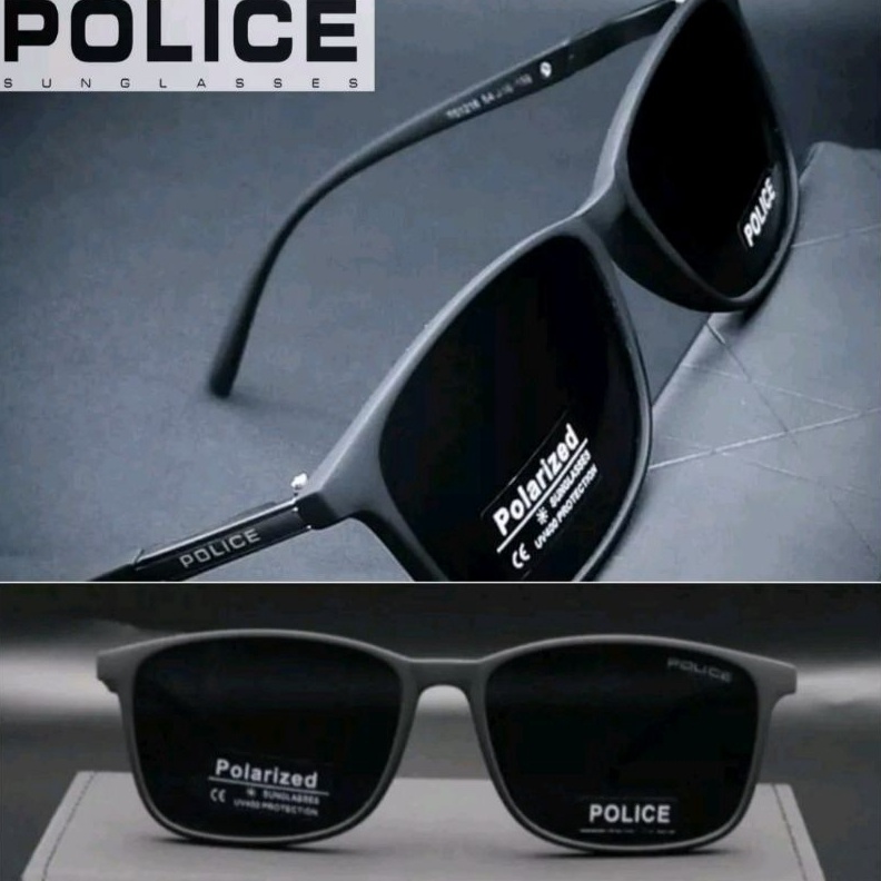 BISA COD  Kacamata Police Sunglasess Pria Sporty Lensa Polarized free lap dan cairan pembersih 1216 