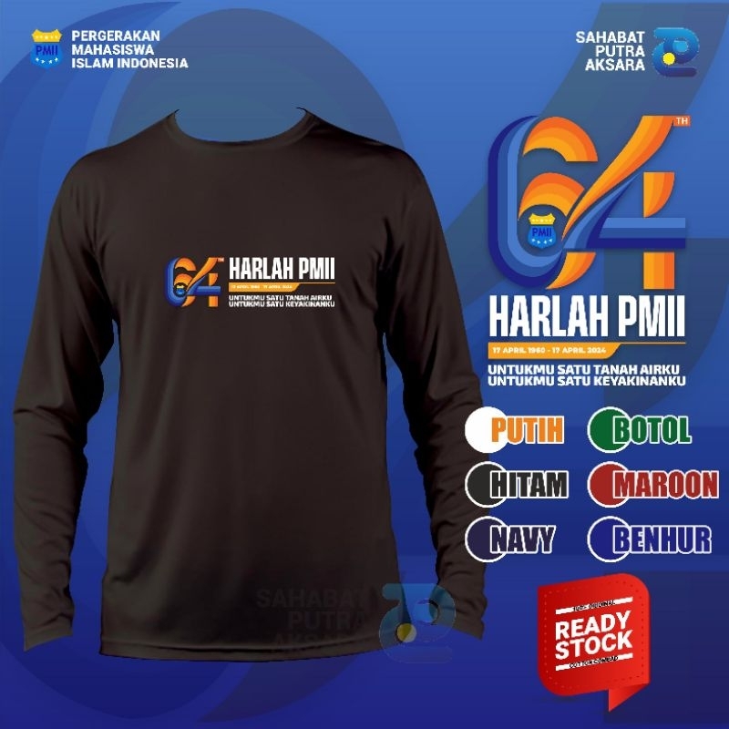 KAOS HARLAH PMII KE-64 LENGAN PANJANG