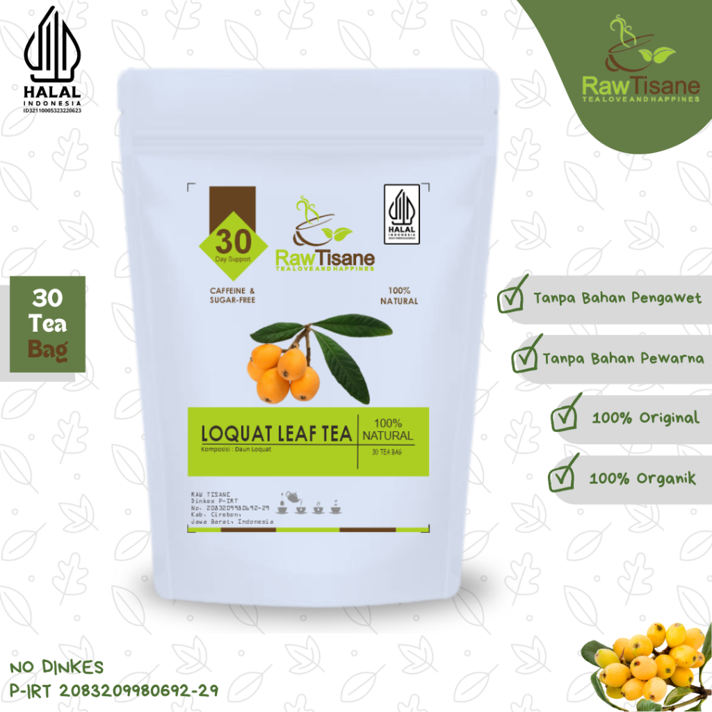 

RAW TISANE Loquat Leaf Tea : Teh Daun Loquat Isi 30 Tea Bag