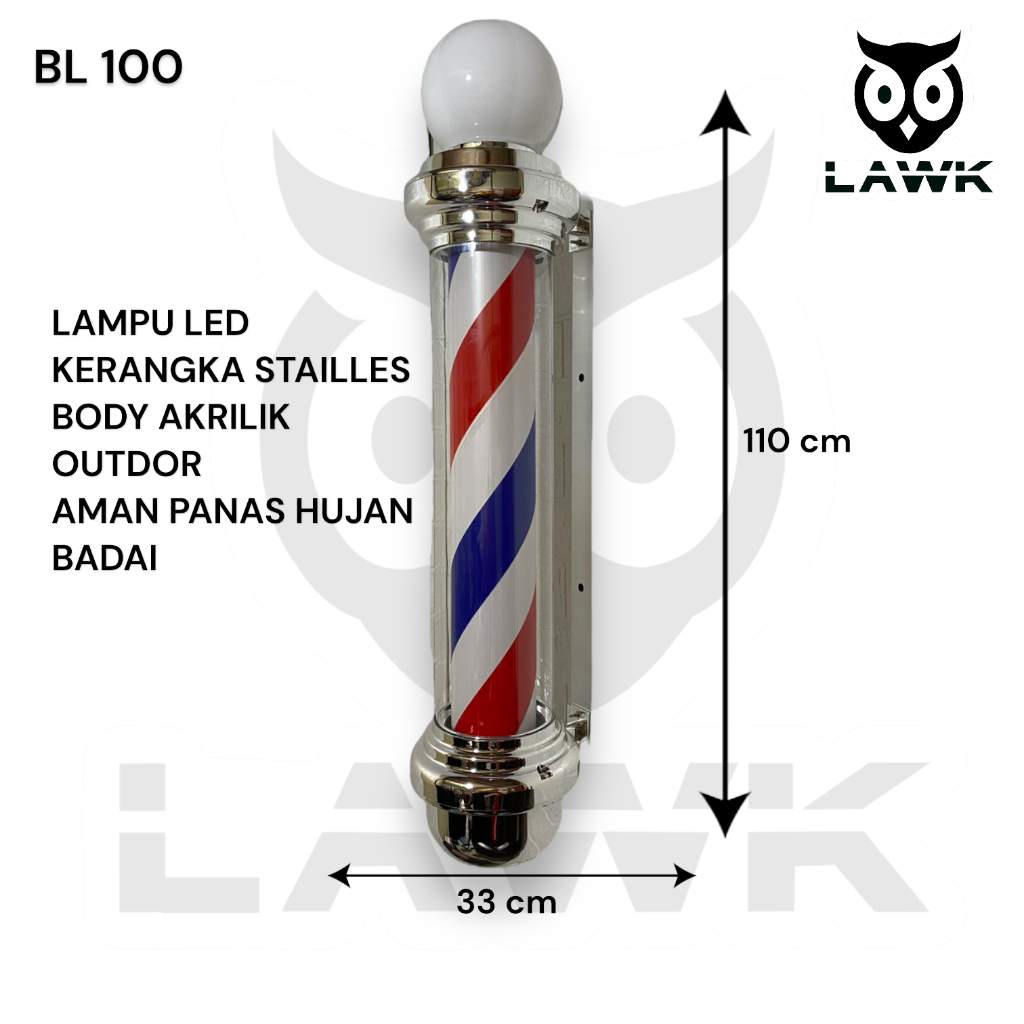 Lampu barbershop BL100 110 cm Barberpole