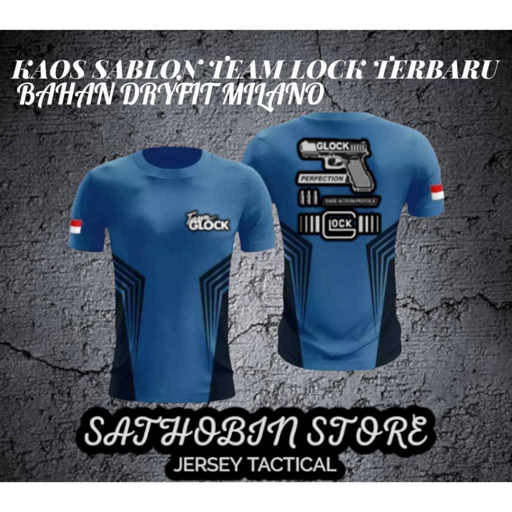 Kaos Olahraga desain taktis tim Glock/kaos jersey team glock19/jersey glock19