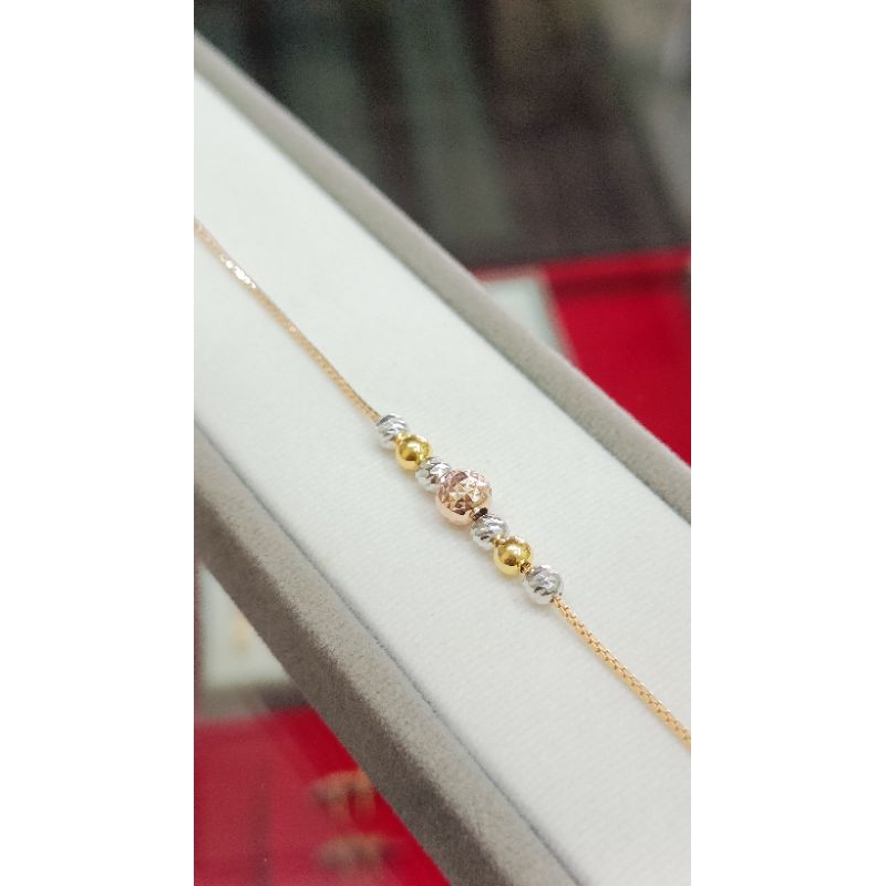 gelang serut boba italy santa emas asli kadar 8k/375